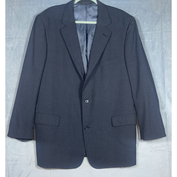 Brooks Brothers BrooksEase Men Three Button Blazer GRAY 100% Wool 46 LONG‎ - Picture 1 of 10